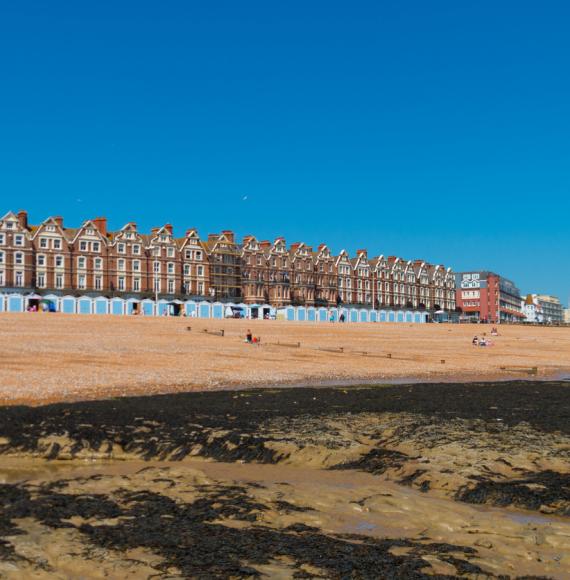 Houses in Lancing from the beach