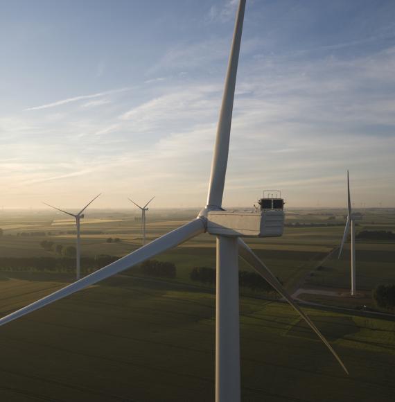 Wind turbines in England