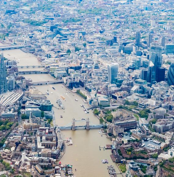 Aerial view of London