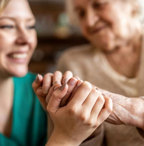 Old woman with nurse