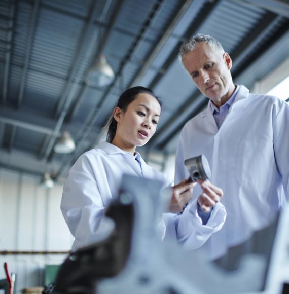 Two scientists working in a lab