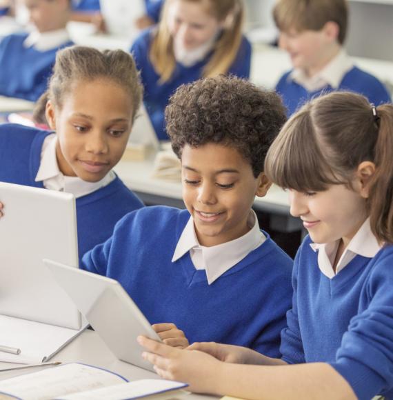 School children in classroom