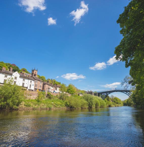 A stock photo of Iron bridge in Shropshire, England