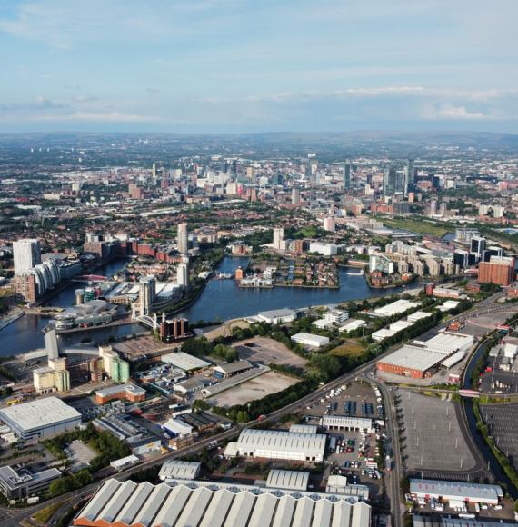 Aerial view of Salford