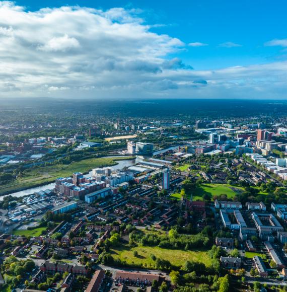 View of Greater Manchester from the air