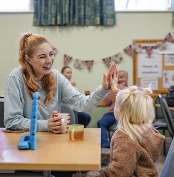 Mum and child in family hub