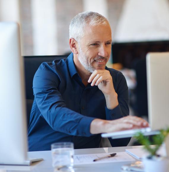 Man working on a computer