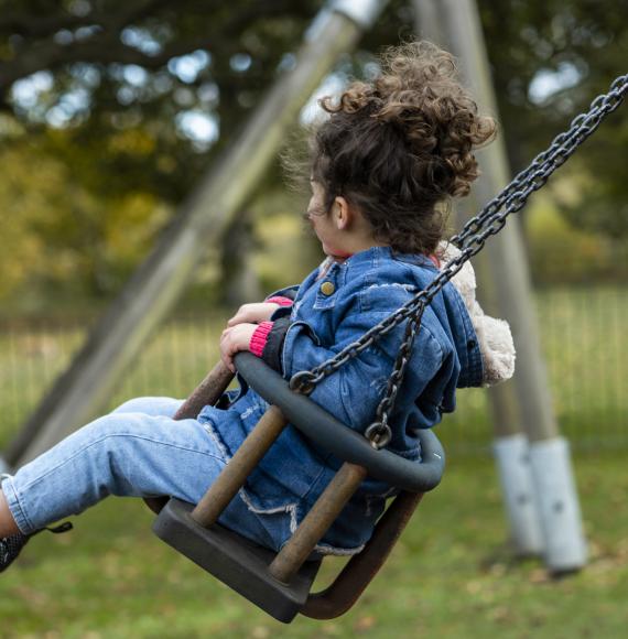 Child on a swing