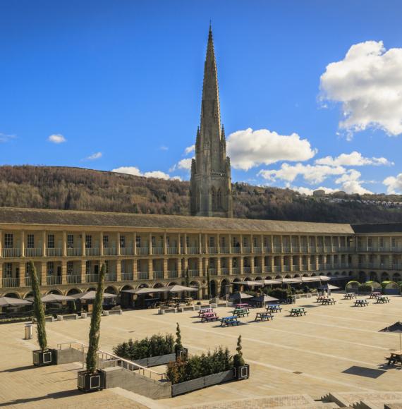 Piece Hall, Halifax on a Sunday day