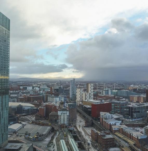 Manchester skyline with beetham tower in foreground