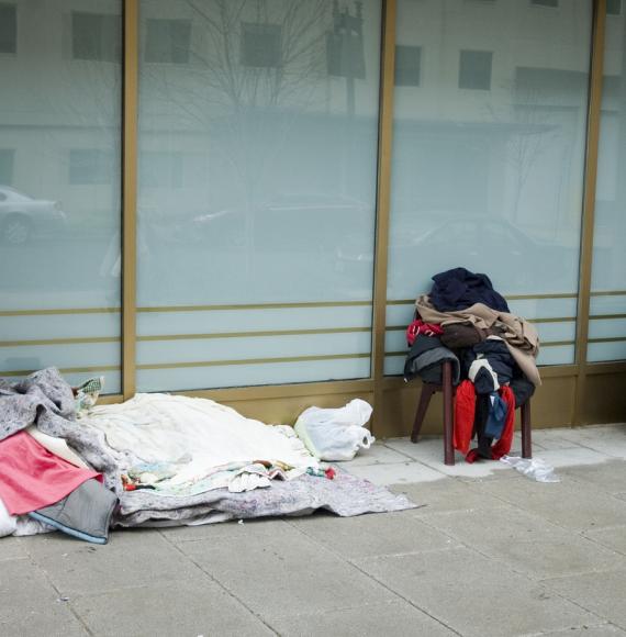 Place where a homeless person has been sleeping