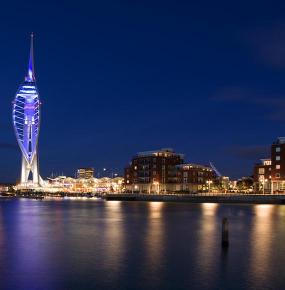 Spinnaker tower at night, Portsmouth