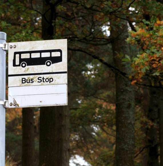 Bus stop sign in the UK