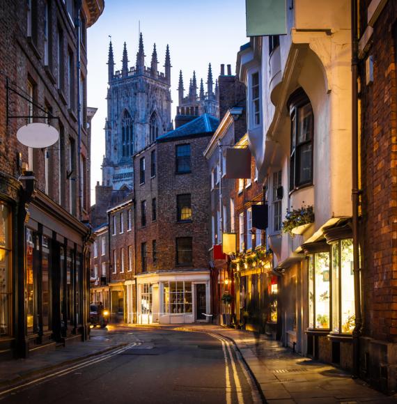 York street in the evening