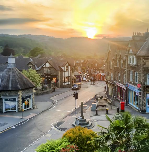 View across Ambleside in the Lake District, UK