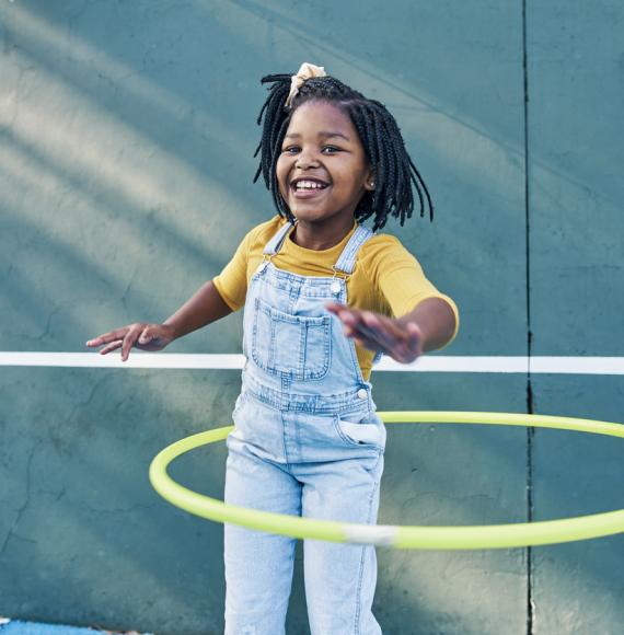 Child engaging in physical activity