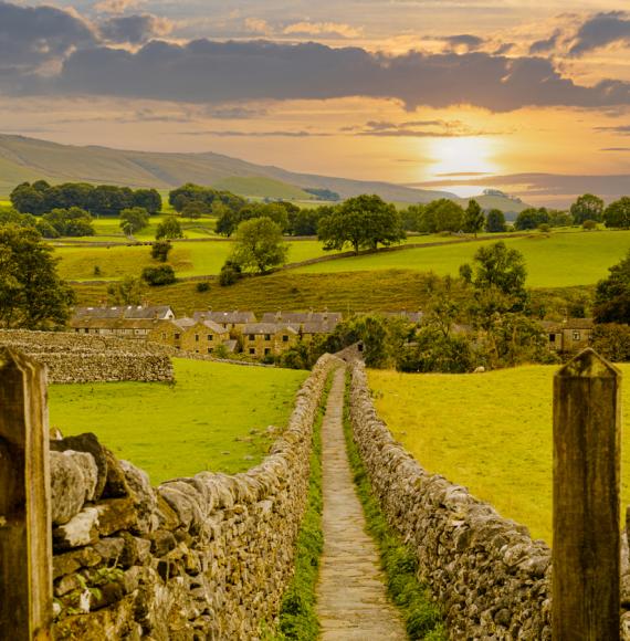 Grassington, North Yorkshire at sunset