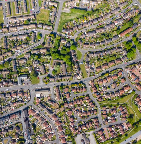 Top down aerial photo of the British town of Middleton in Leeds West Yorkshire