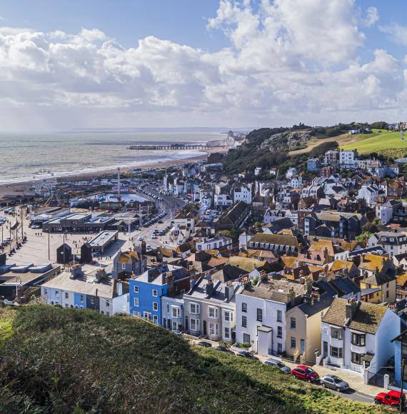 A view of Hastings Old Town taken from the East Hill.