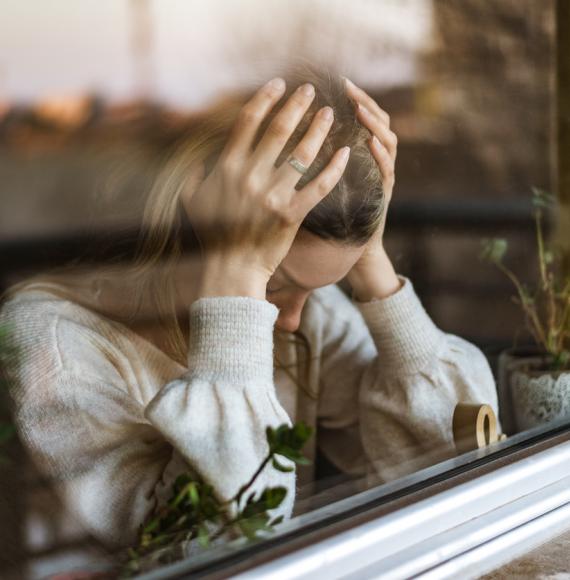 Young woman in depression