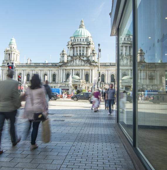 Belfast high street and city hall