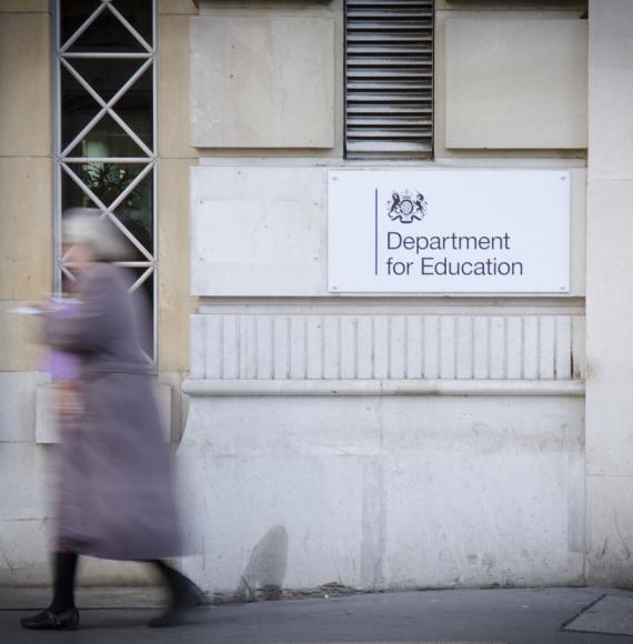 Sign on a building of the Department for Education