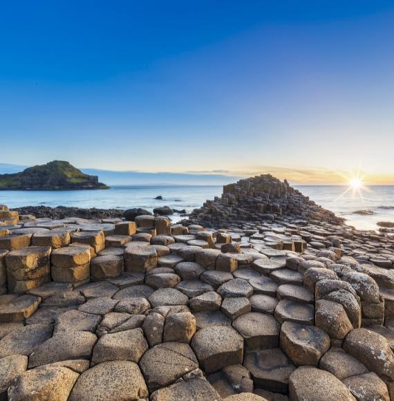 Sunset over Giants Causeway, Northern Ireland