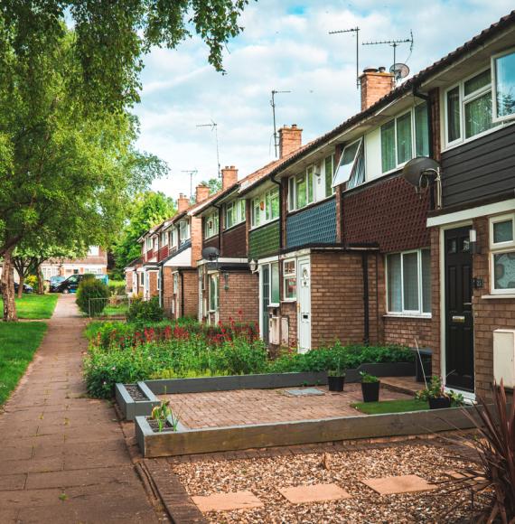 A row of terraced houses in England