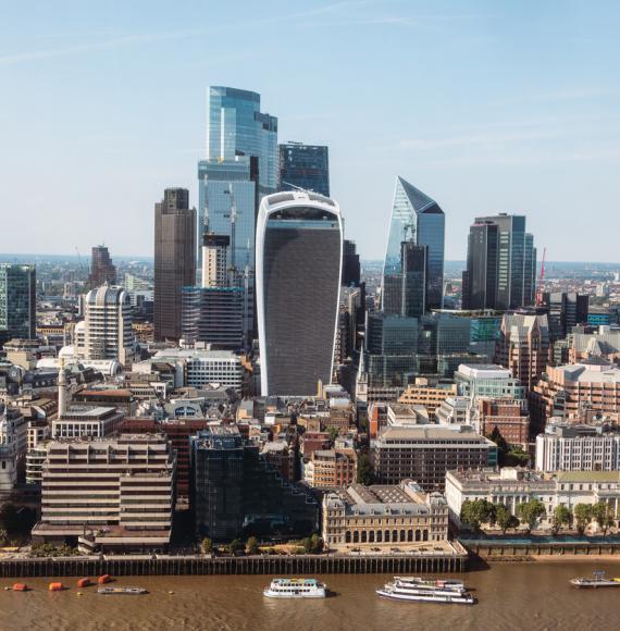 Aerial Vista of London's Financial District