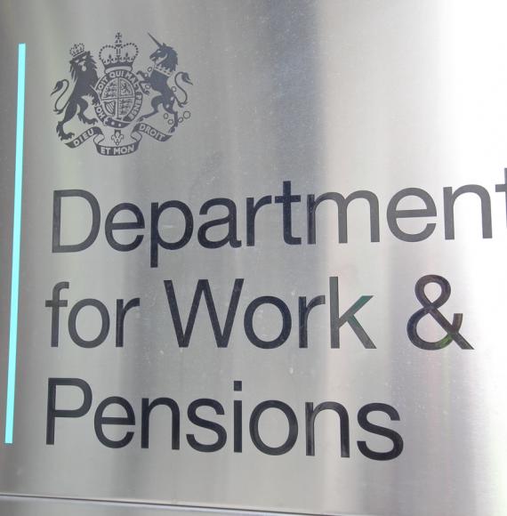 Department for Work and Pensions office sign