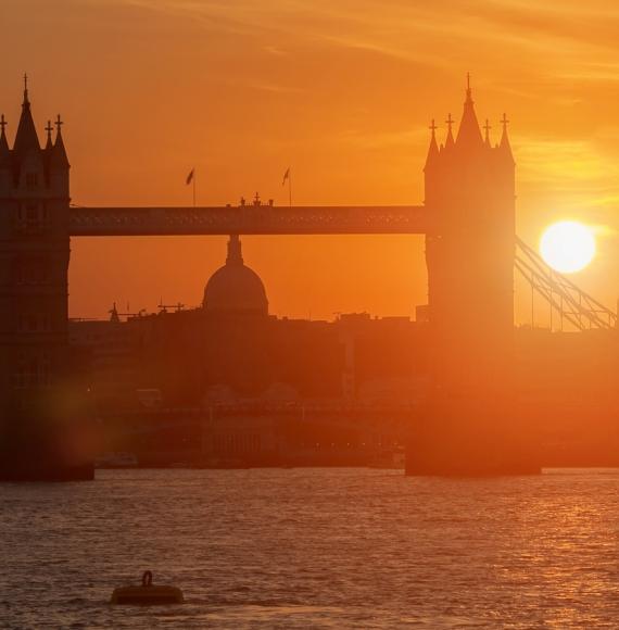 Tower Bridge, London in the heat