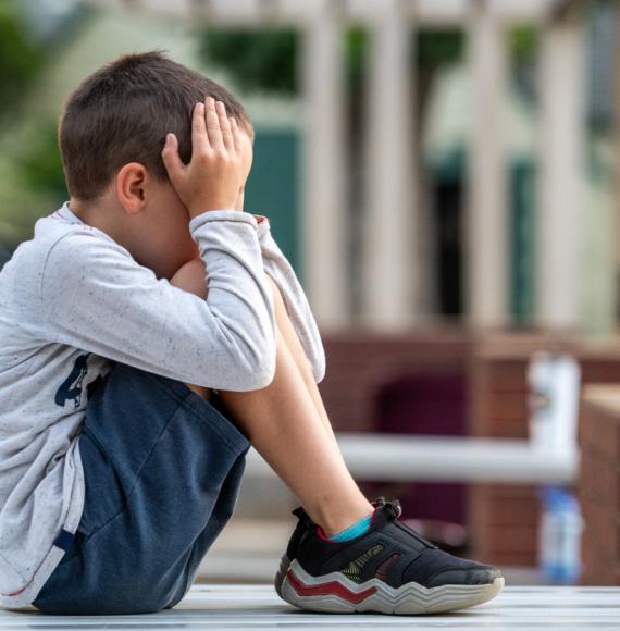 Small boy crying