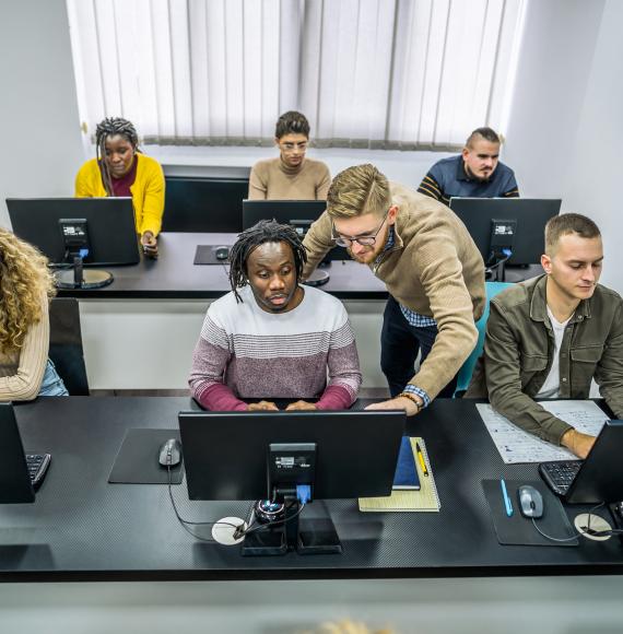 Young adults learning new skills