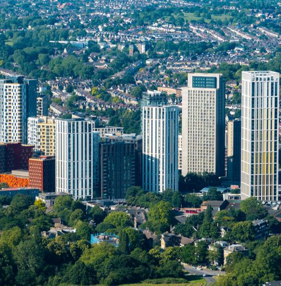Aerial view of Lewisham, London