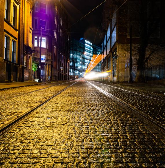 Street in Manchester at night