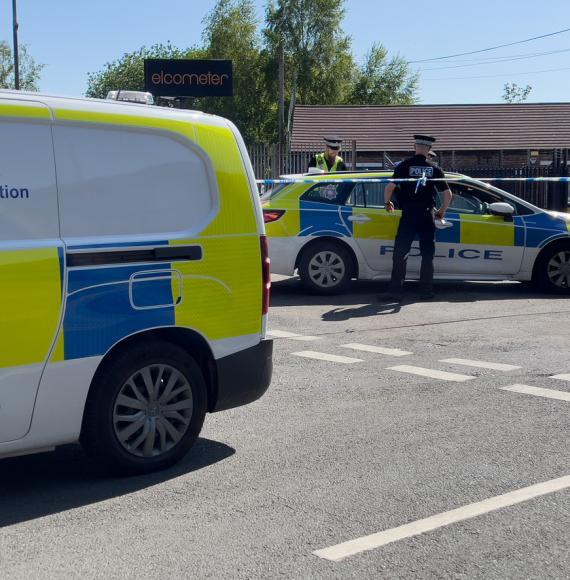 Crime scene after stabbing in UK