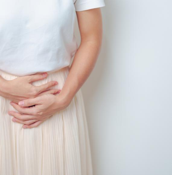 Woman suffering with endometriosis
