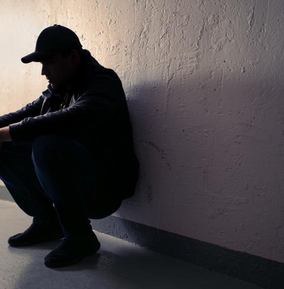 Man struggling with his mental health