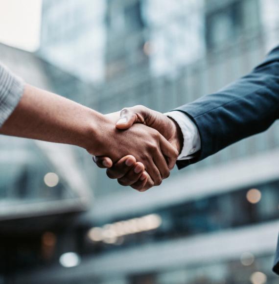 Two people shaking hands