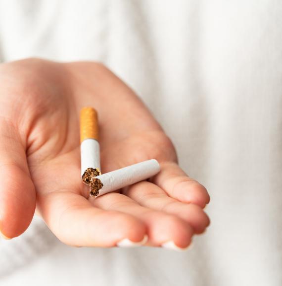 Woman quitting smoking