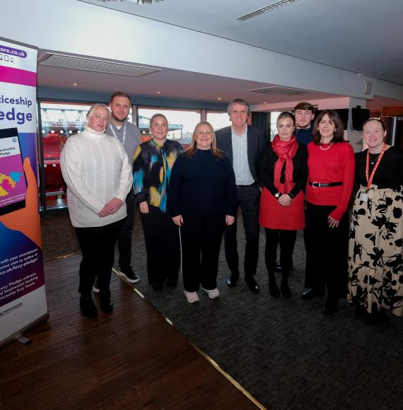Apprentices with Mayor Steve Rotheram