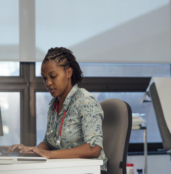 Side view shot of a female general practitioner