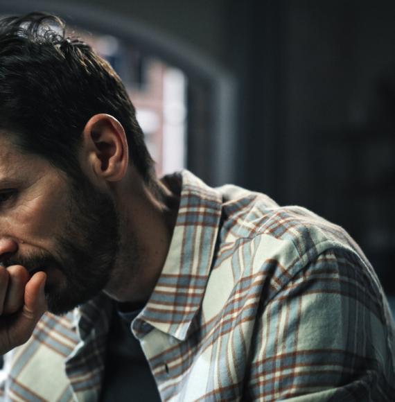 A male victim of domestic violence