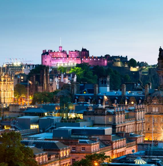 Edinburgh cityscape at dusk