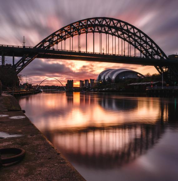 The Tyne Bridge at sunset