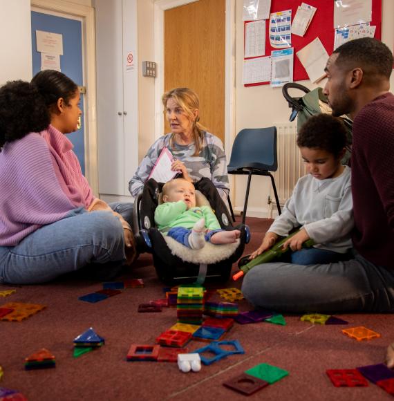 Family meeting with support worker