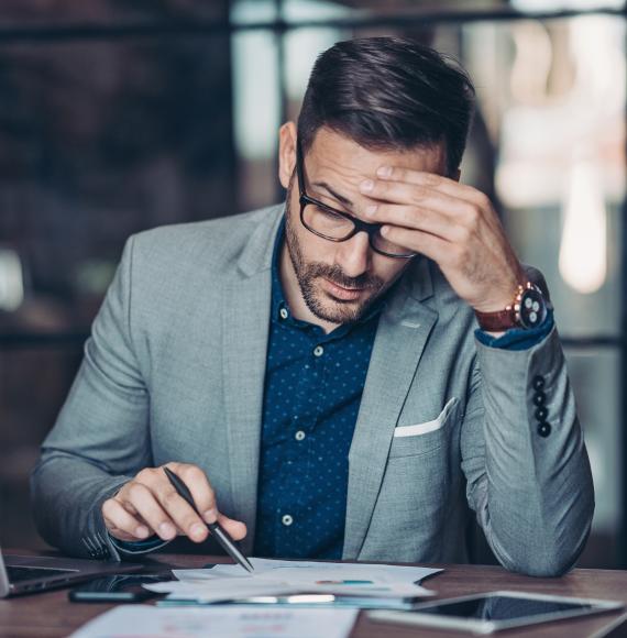 Man doing accounts