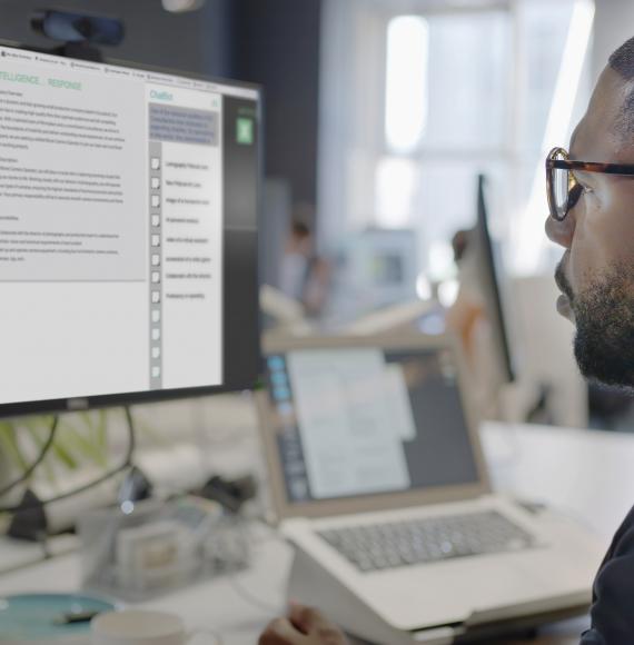 Man using AI in the office