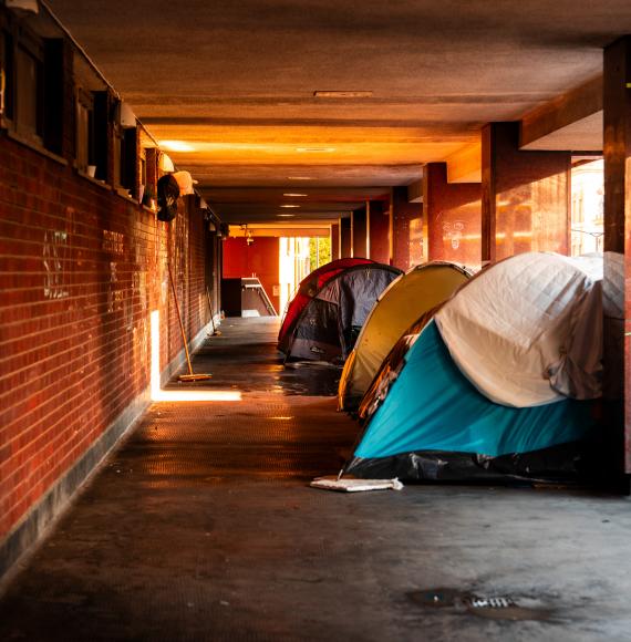 Homeless tents in central london