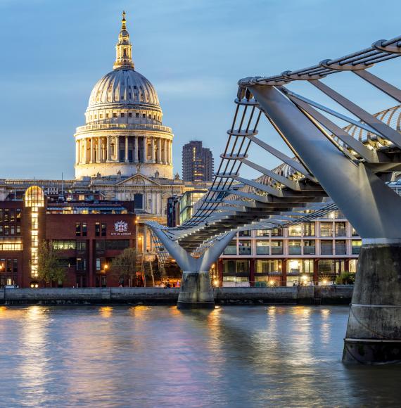 St. Paul's cathedral and Millennium bridge